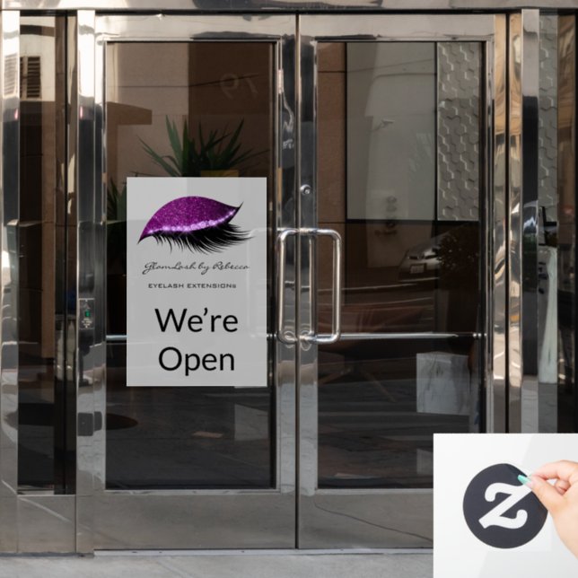 Vinilos Para Cristales Simple maquillaje Belleza Eyelash Purpurina Estamo (Puerta de oficina)