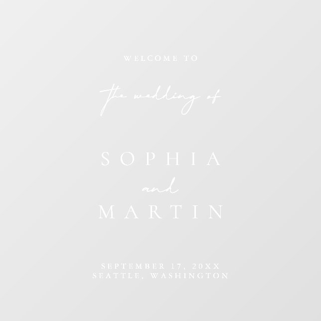 Vinilos Para Cristales Simple Modern Wedding Welcome Sign Window Cling (Hoja)