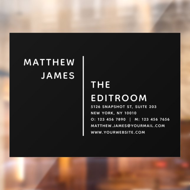 Vinilos Para Cristales Simple Moderno Minimal Negro Blanco Negocio (Hoja 2)