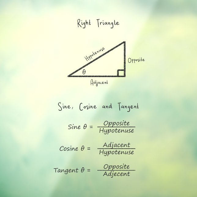 Vinilos Para Cristales Sine Cosine Tangent Trigonometry Math Black (Hoja 3)