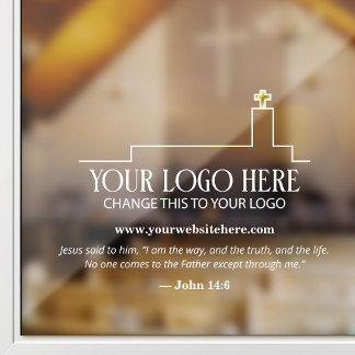 Vinilos Para Cristales Sitio web del logotipo de la iglesia y cita bíblic