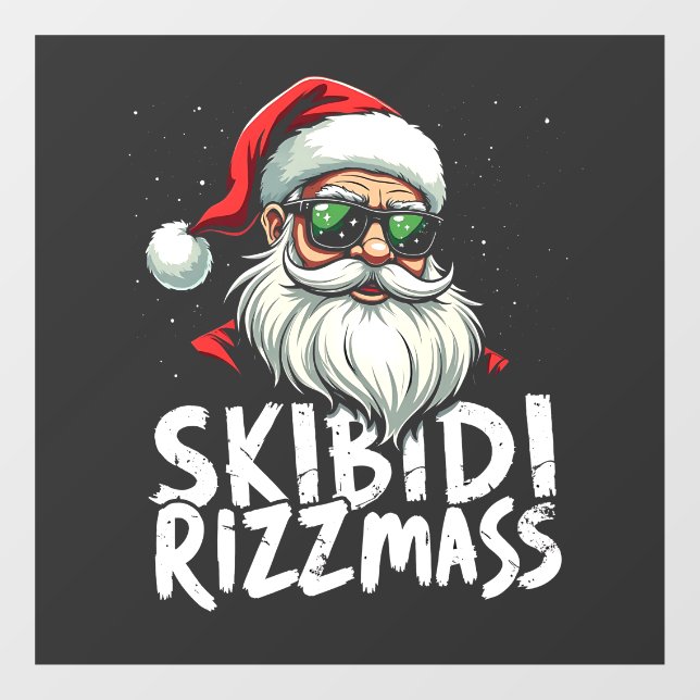 Vinilos Para Cristales Skibidi Rizzmas Navidades divertidos de jerga gene (Hoja)