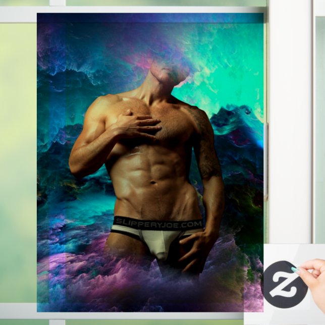 Vinilos Para Cristales SlipperyJoe hombre muscular macizo de ropa interio (Hogar)