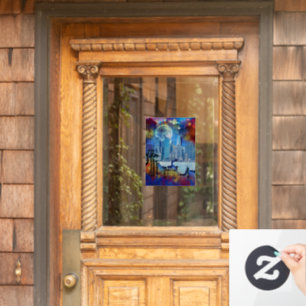 Vinilos Para Cristales SlipperyJoe NYC grafiti luna rodeada de remolinos 