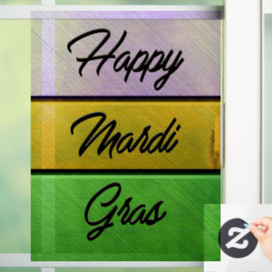 Vinilos Para Cristales SlipperyJoe's Happy Mardi Gras morado de oro verde