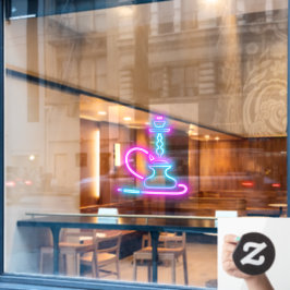 Vinilos Para Cristales Smoke Shop Faux Neon Signboard Hookah Pipe