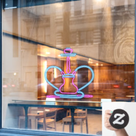 Vinilos Para Cristales Smoke Shop Faux Neon Signboard Hookah Pipe