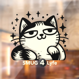 Vinilos Para Cristales SMUG 4 Lyfe Cat 12 x 12 Windows Cling