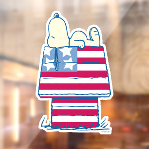 Vinilos Para Cristales Snoopy on the 4 of July Dog House