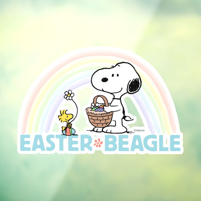 Vinilos Para Cristales Snoopy & Woodstock - Beagle de Pascua (Hoja 3)