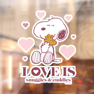 Vinilos Para Cristales Snoopy & Woodstock - El amor es nuggs y pedos