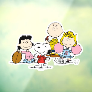 Vinilos Para Cristales Snoopy y el juego de bandas en el fútbol