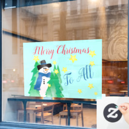 Vinilos Para Cristales Snowman con azul Verde azulado