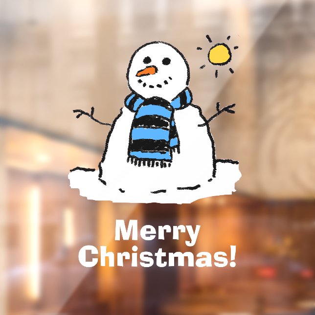 Vinilos Para Cristales Snowman con Feliz Ventana de Navidad (Hoja 2)