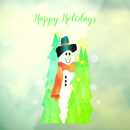 Vinilos Para Cristales Snowman con un verde brillante