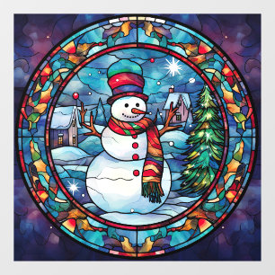 Vinilos Para Cristales Snowman de vidrio templado Cling