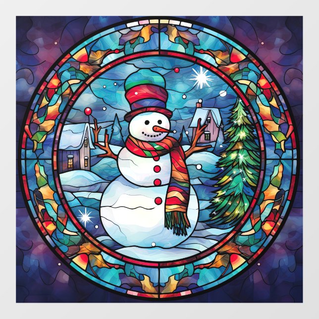 Vinilos Para Cristales Snowman de vidrio templado Cling (Hoja)