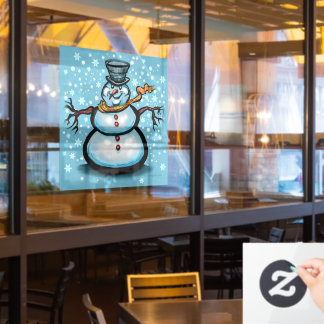 Vinilos Para Cristales Snowman Window Cling