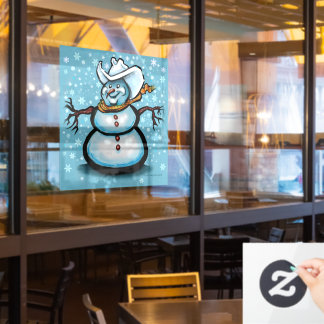 Vinilos Para Cristales Snowman Window Cling