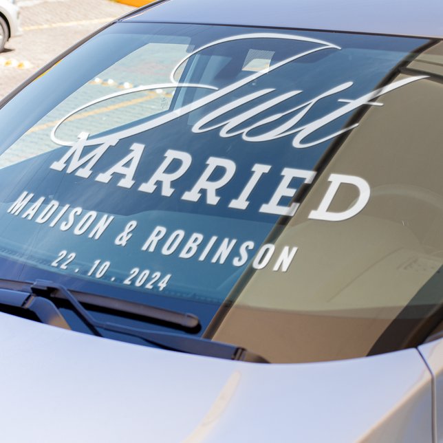 Vinilos Para Cristales Solo Boda casada con señalización moderna de coche (Subido por el creador)