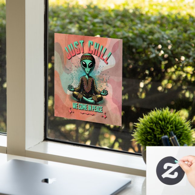 Vinilos Para Cristales Sólo Chill, venimos en paz (Oficina)