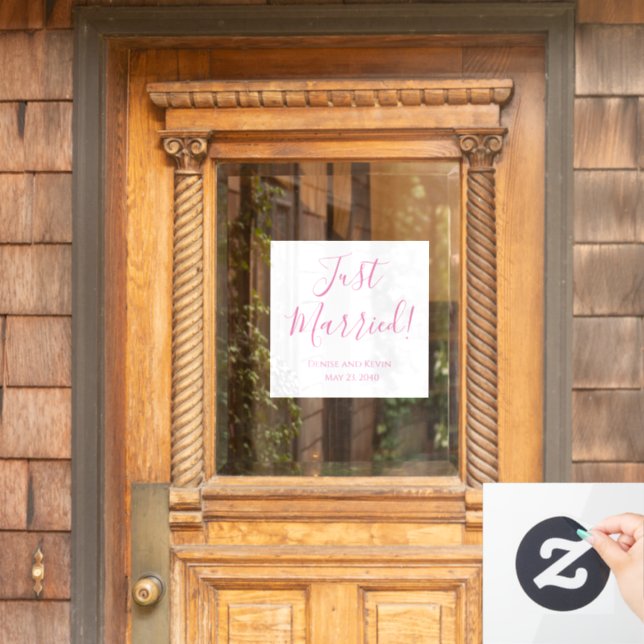 Vinilos Para Cristales Sólo la ventana de la boda personalizada casada ll (Puerta de casa)