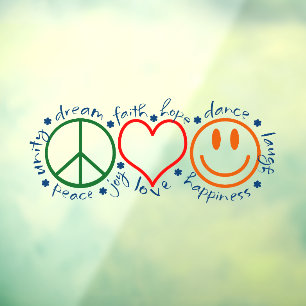 Vinilos Para Cristales Sonrisa de amor de paz