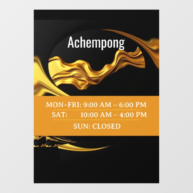 Vinilos Para Cristales Sophisticated Studio Signage: Achempong Gold Wave  (Hoja)