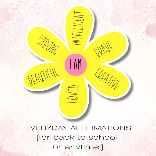 Vinilos Para Cristales "Soy" Inspiradora Daisy (Back to school affirmation for girls encourages her to start each day empowered!)