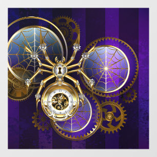 Vinilos Para Cristales Spider Steampunk sobre fondo morado