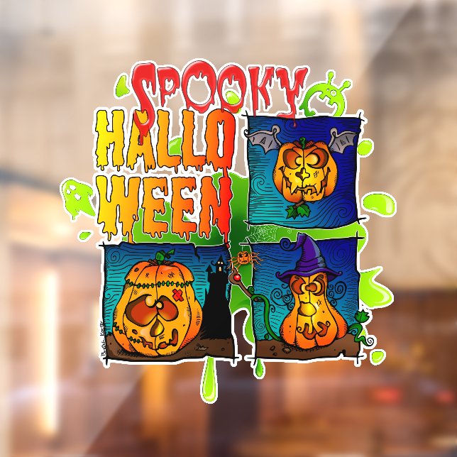 Vinilos Para Cristales Spooky Halloween (Hoja 2)