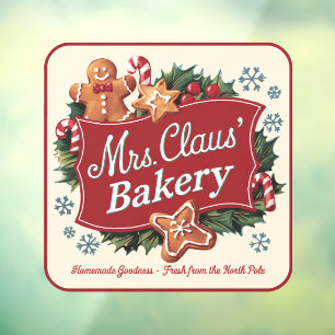 Vinilos Para Cristales Sra. Claus Bakery vintage