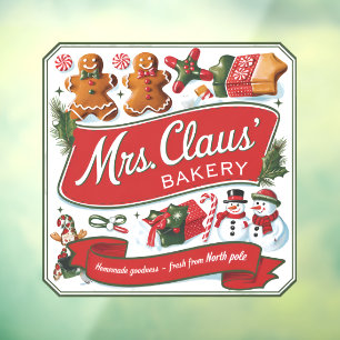 Vinilos Para Cristales Sra. Claus Navidades de panadería