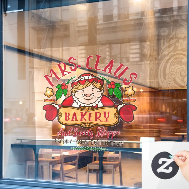 Vinilos Para Cristales Sra. Claus Navidades panadería arte de palabras (Ventana de cafetería)