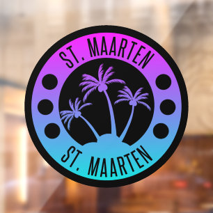 Vinilos Para Cristales St. Maarten Blue and Purple Gradient Sint Martin