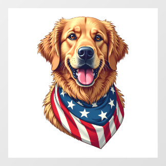 Vinilos Para Cristales Star Spangled Golden Retriever Vintage Tee 4