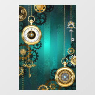 Vinilos Para Cristales Steampunk Jewelry Watch sobre un fondo verde