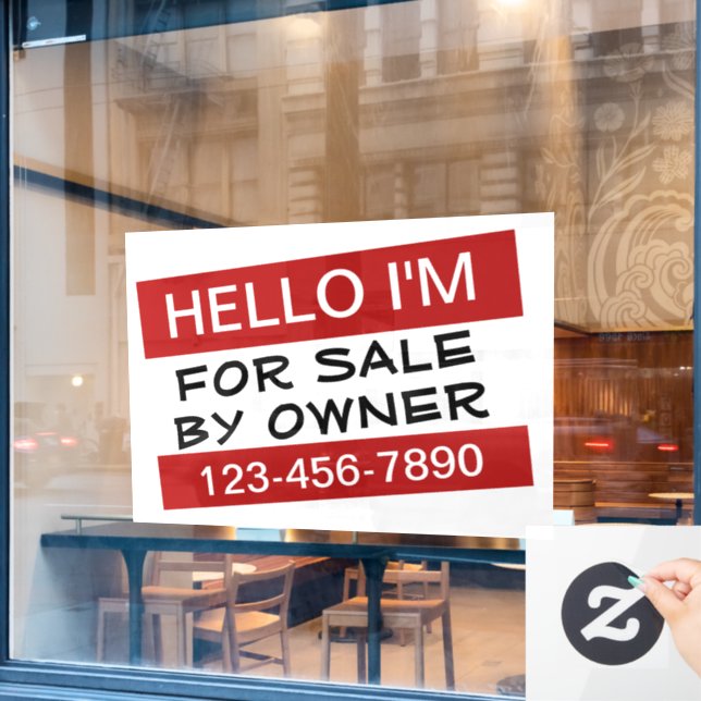 Vinilos Para Cristales Su anuncio personalizado de venta (Ventana de cafetería)