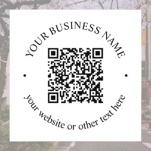 Vinilos Para Cristales Su código QR cargado más texto circular editable