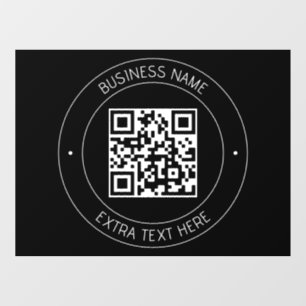 Vinilos Para Cristales Su código QR y texto editable Negro y blanco