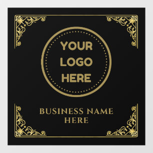 Vinilos Para Cristales Subir logotipo dorado de la empresa Logotipo perso
