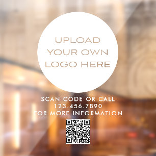 Vinilos Para Cristales Subir logotipo propio Código QR de marca de pequeñ