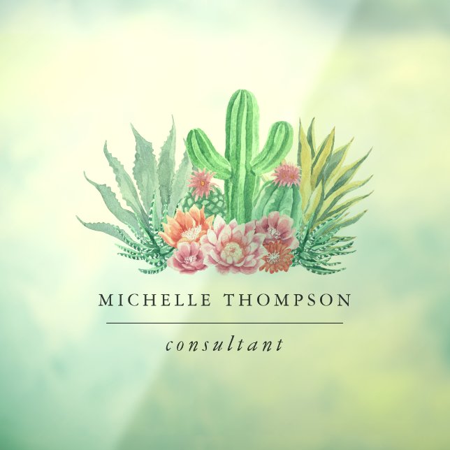 Vinilos Para Cristales Suculentas Acuarela (Hoja 3)