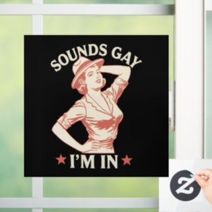 Vinilos Para Cristales Suena Gay Estoy En Vaquera Lesbiana Hola LGBTQ