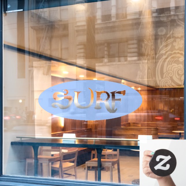 Vinilos Para Cristales Surf blue lg oval opaq st window clavando el stick (Ventana de cafetería)