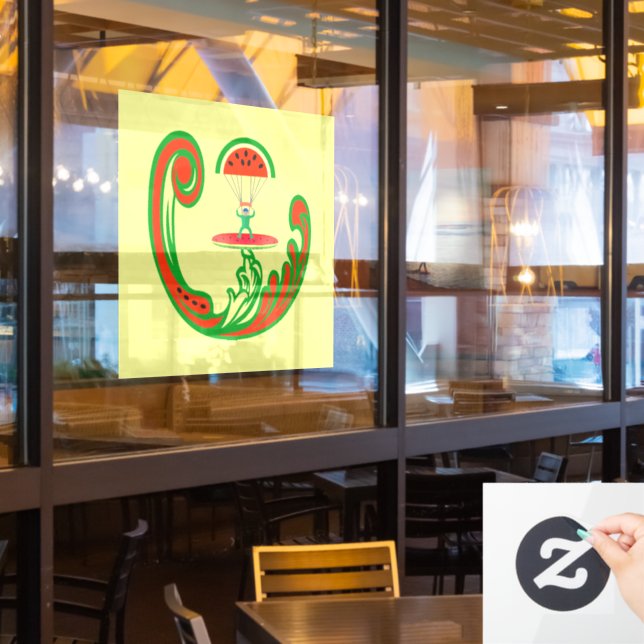 Vinilos Para Cristales Surfista y Skydiver en agua de Melón (ventana del restaurante)