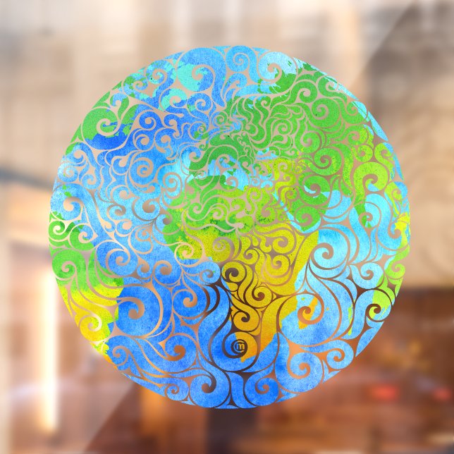 Vinilos Para Cristales Swirly Earth (Hoja 2)