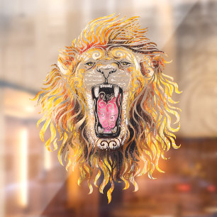 Vinilos Para Cristales Swirly Lion