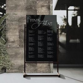 Vinilos Para Cristales Tabla de asientos mínimos de Boda alfabético moder