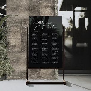 Vinilos Para Cristales Tabla de asientos mínimos de Boda alfabético moder